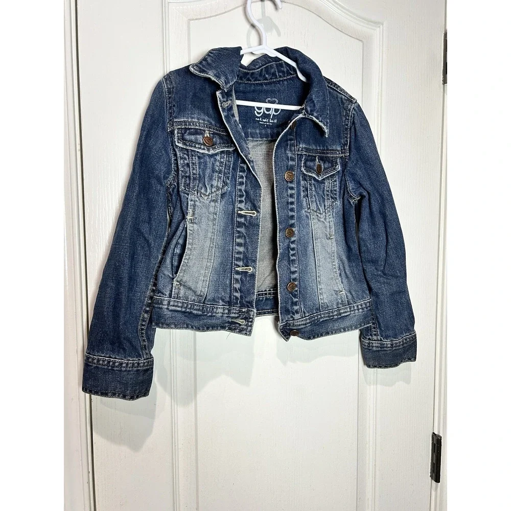 GAP Kids Girls Denim Jacket Size Small S Classic Blue Jean Trucker Jacket